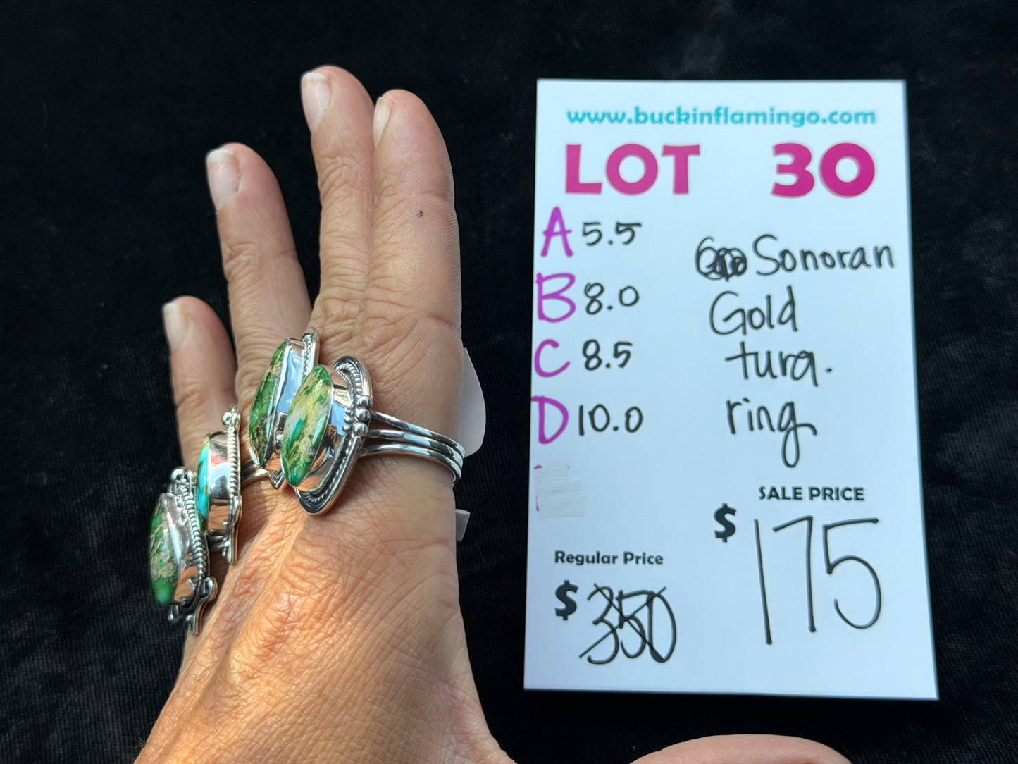 LOT 30 A 7/12 5.5 Sonoran Gold Turquoise Ring