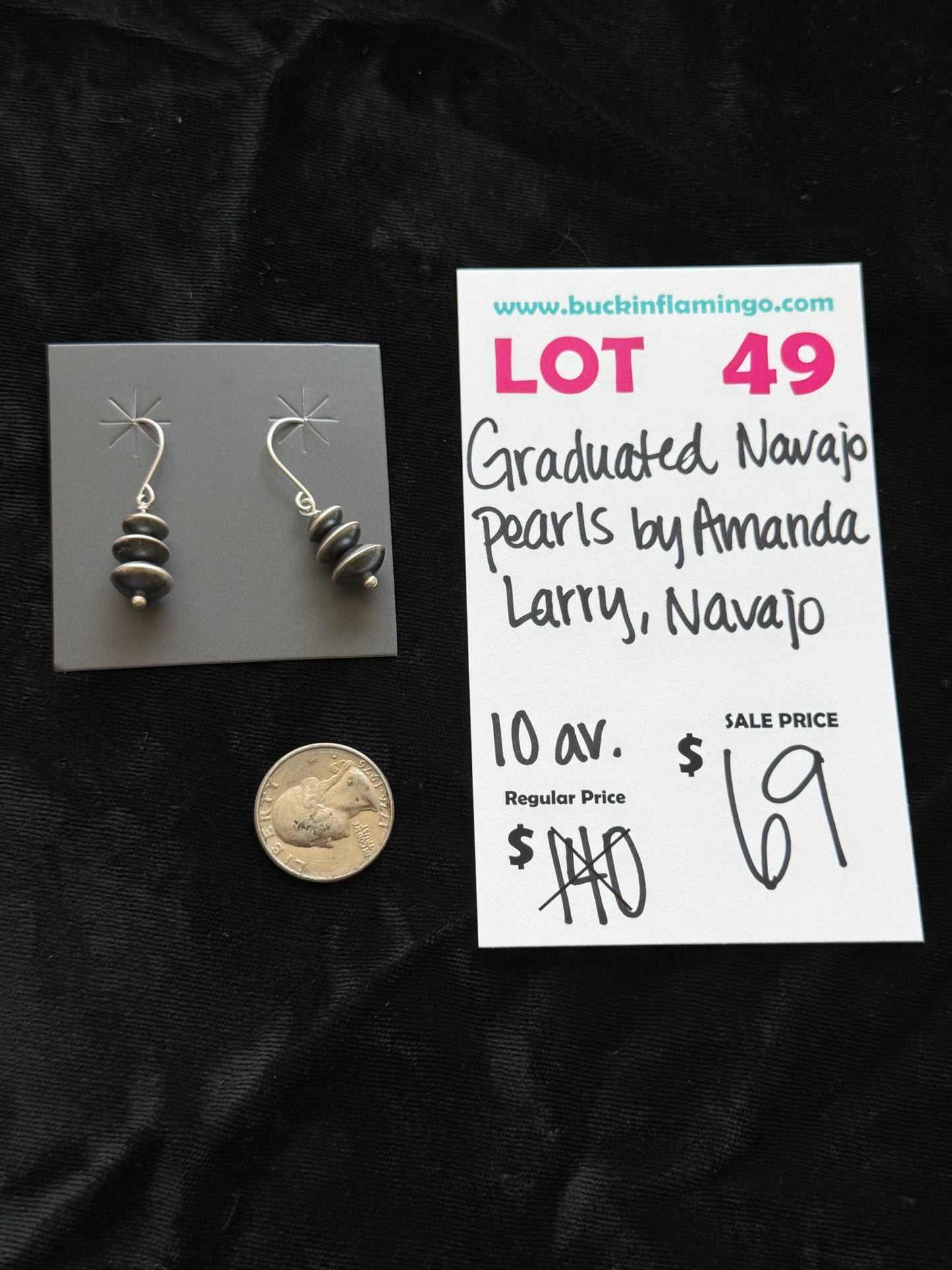 LOT 49 7/18 Graduated Navajo Pearls by Amanda Larry, Navajo