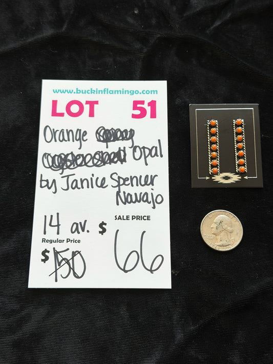 LOT 51 7/18 Orange Opal by Janice Spencer, Navajo