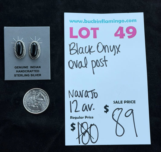 LOT 49 7/26 Black Onyx Oval Post Navajo