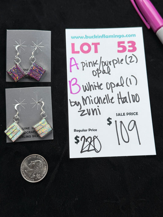 LOT 53 B 7/26 White Opal by Michelle Haloo, Zuni