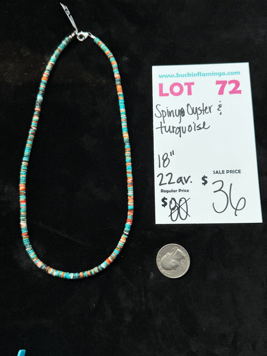 LOT 72 7/26 Spiny Oyster & Turquoise 18”