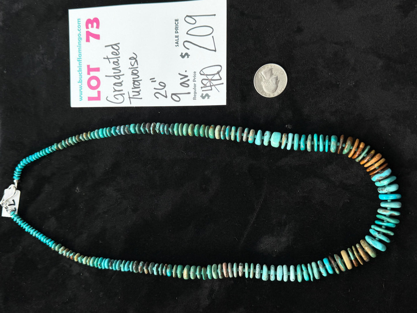LOT 73 7/26 Graduated Turquoise 26”
