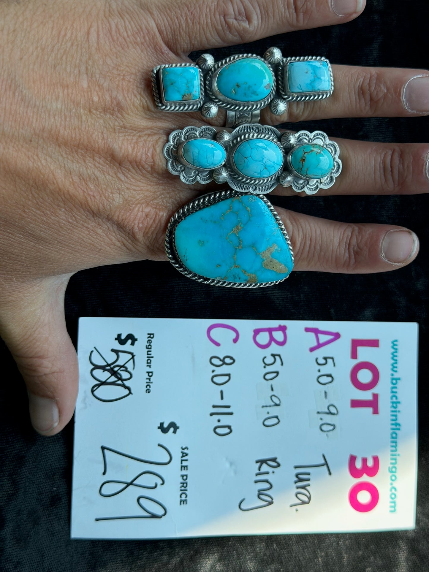LOT 30 A 8/2 5.0-9.0 Turquoise Ring
