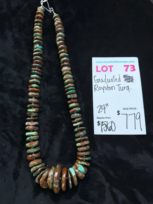 LOT 73 8/2 Graduated Royston Turquoise 24”