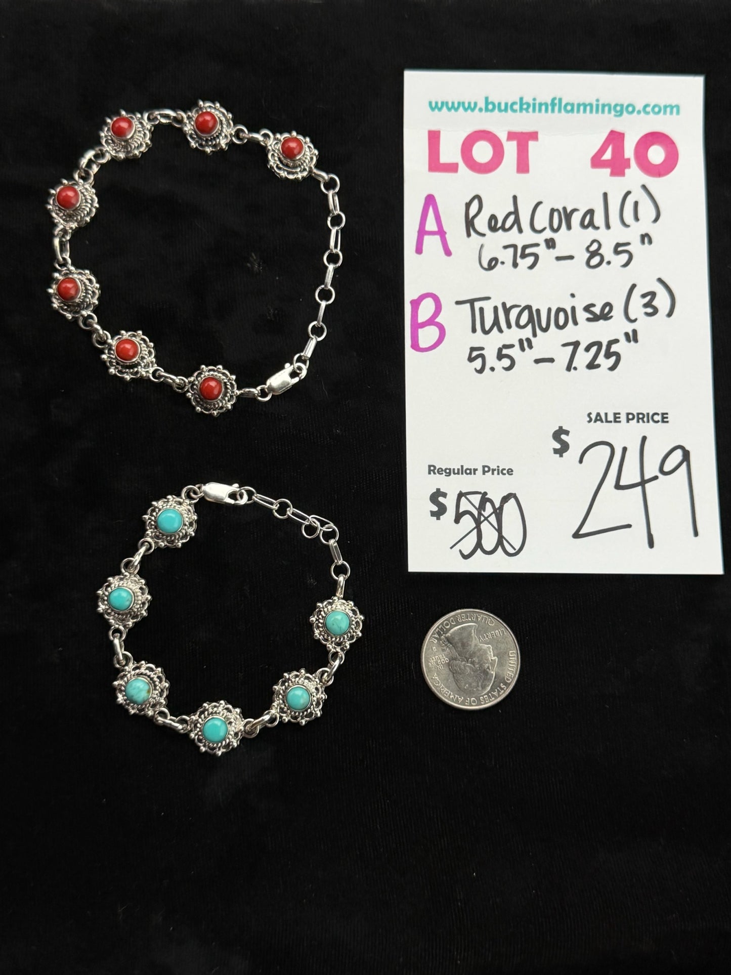 LOT 40 B 8/16 Turquoise 5.5”-7.25”
