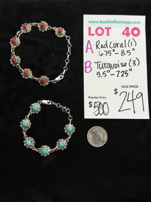 LOT 40 B 8/16 Turquoise 5.5”-7.25”