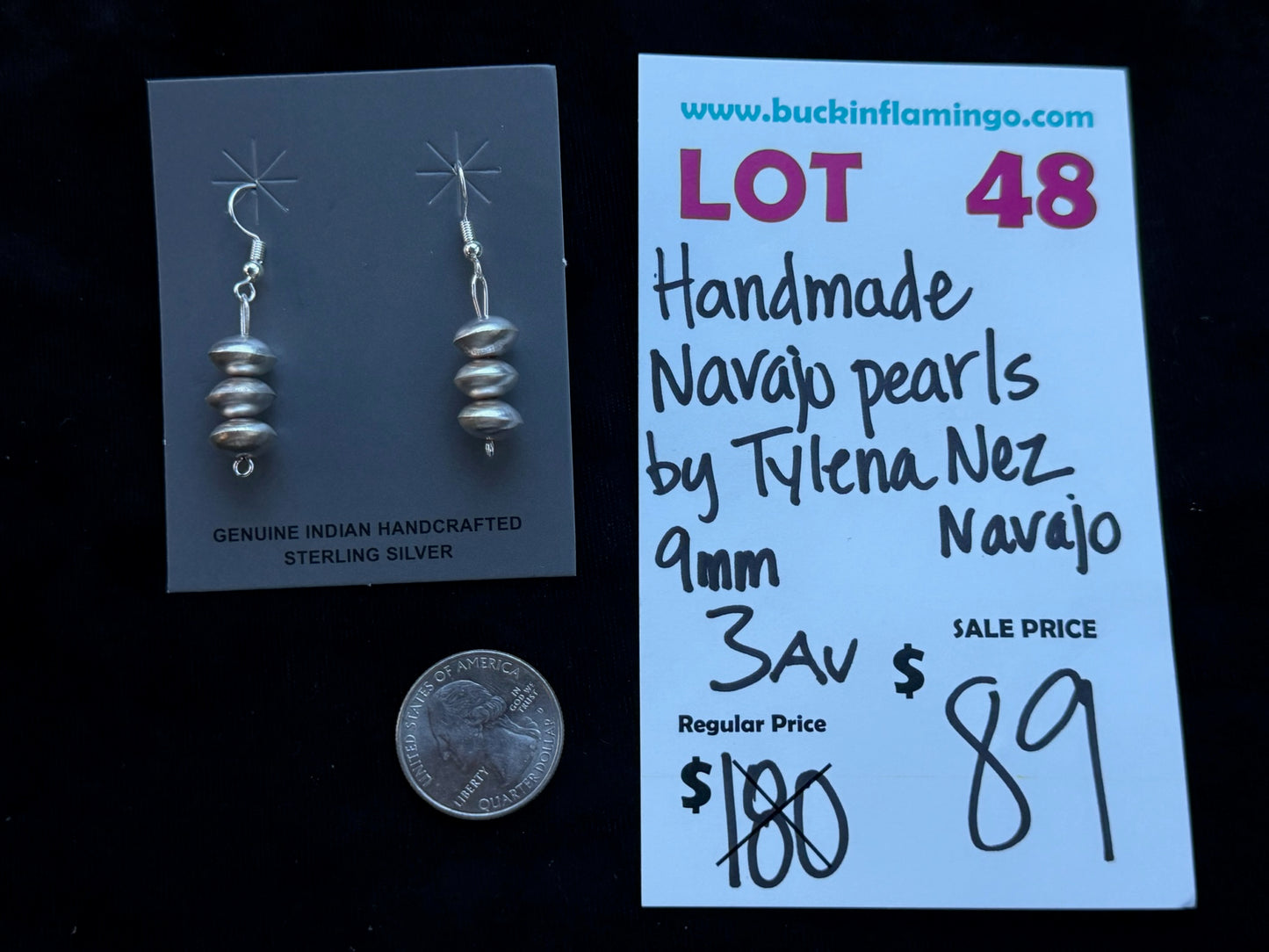 LOT 48 8/16 Handmade Navajo Pearls by Tylena Nez, Navajo