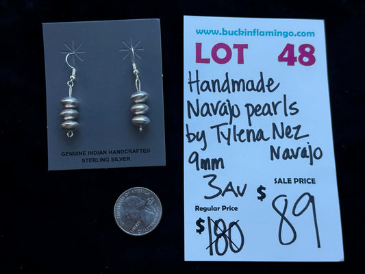 LOT 48 8/16 Handmade Navajo Pearls by Tylena Nez, Navajo