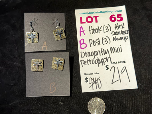 LOT 65 B 8/16 Post Dragonfly Mini Petroglyph by Alex Sanchez, Navajo