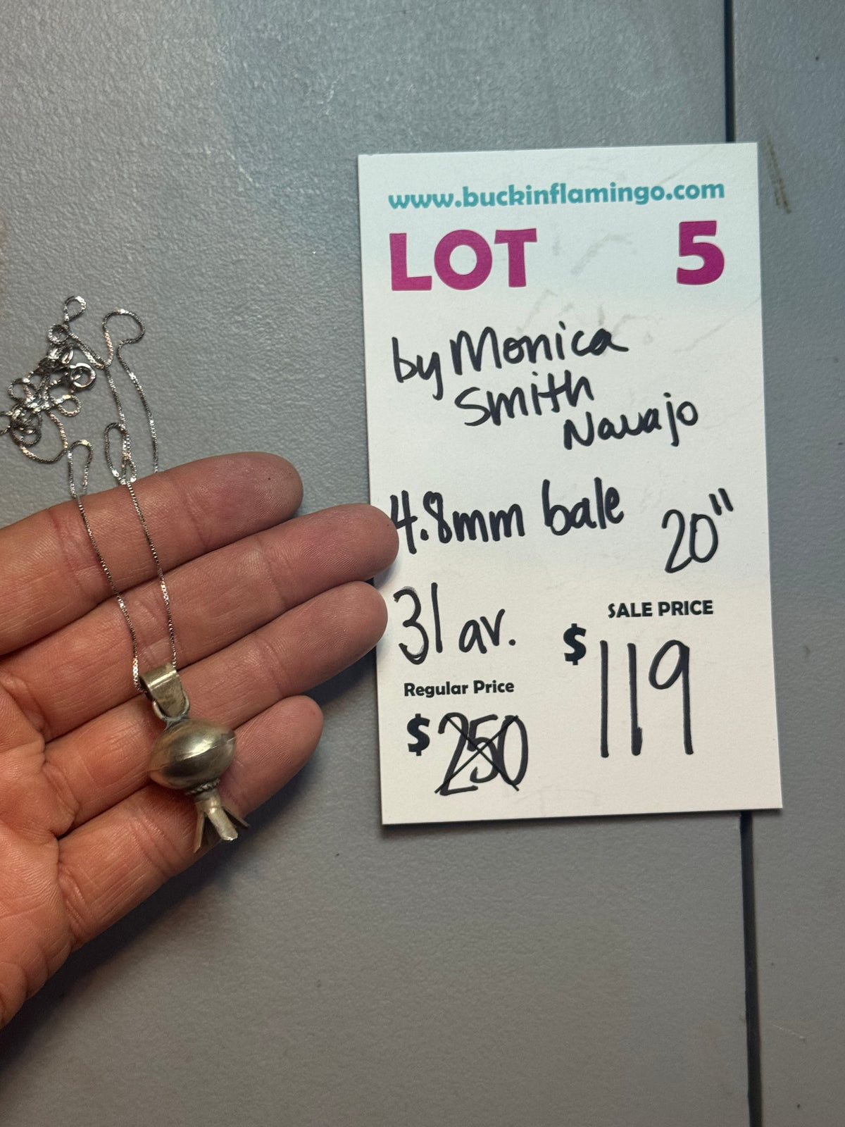 LOT 5 10/4 4.8MM Bale 20”  by Monica Smith, Navajo