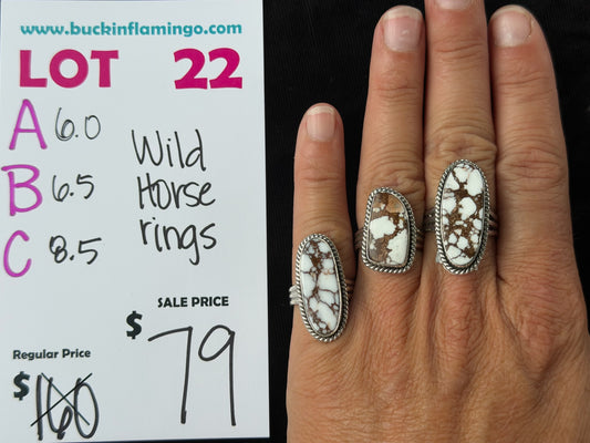 LOT 22 B 8/23 6.5 Wild Horse Rings