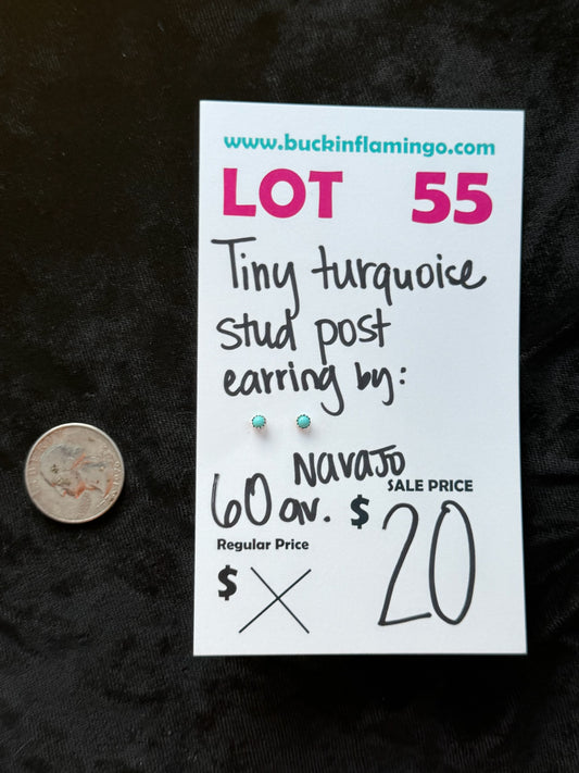 LOT 55 8/23 Tiny Turquoise Stud Post Earrings