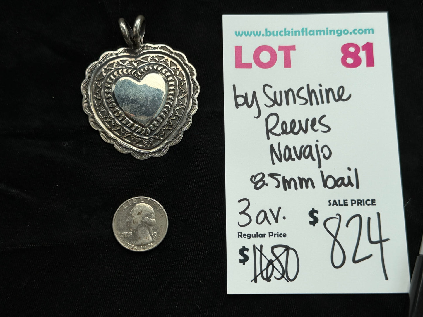 LOT 81 8/23 by Sunshine Reeves, Navajo 8.5mm Bale