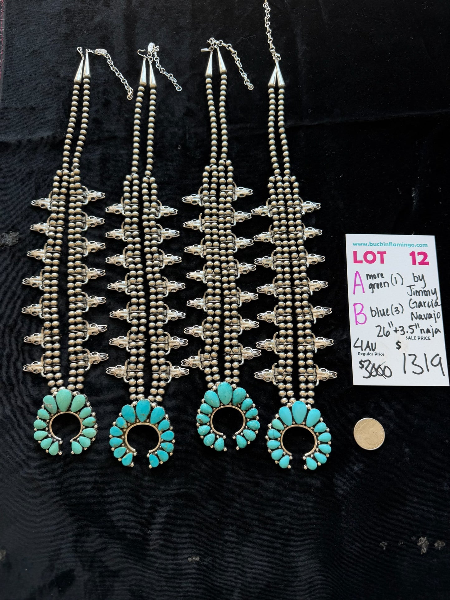 LOT 12 B 8/30 Blue by Jimmy Garcia, Navajo 26”+3.5” Naja