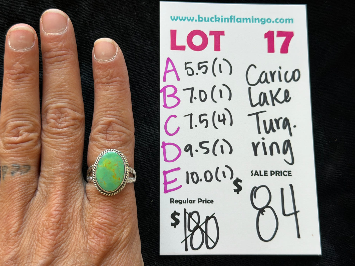 LOT 17 E 8/30 10.0 Carico Lake Turquoise Ring