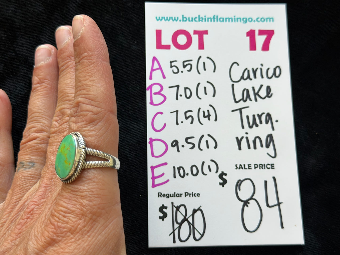 LOT 17 E 8/30 10.0 Carico Lake Turquoise Ring