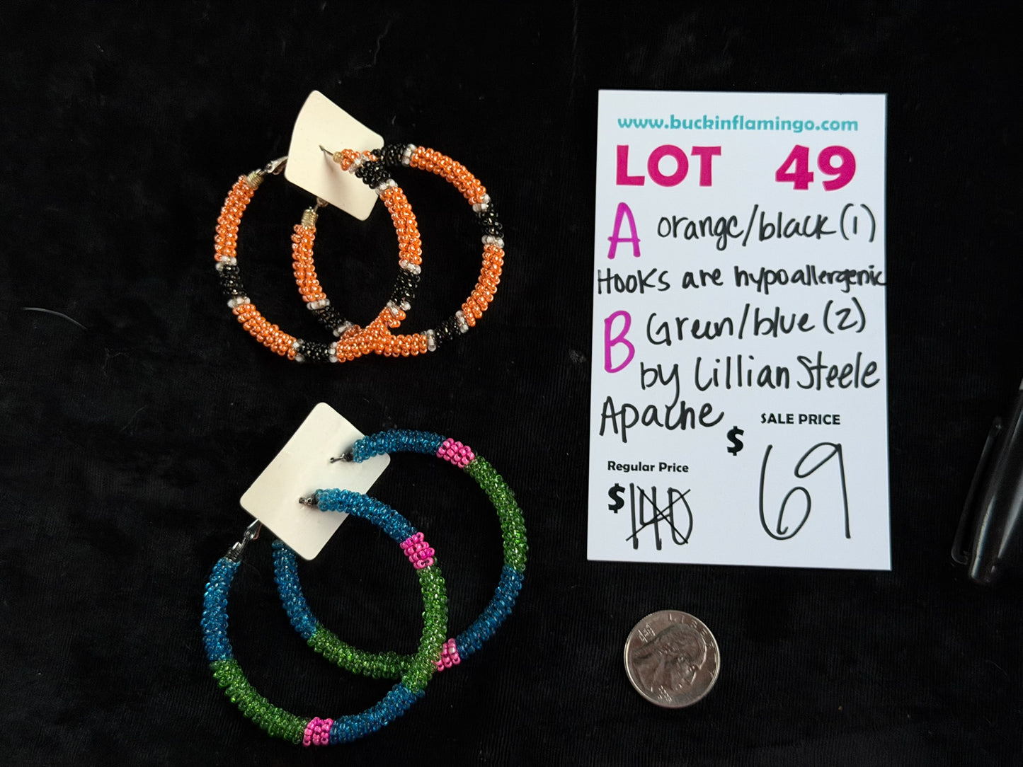 LOT 49 B 8/30 Green/Blue Hooks are Hypoallergenic by Lillian Steele, Apache