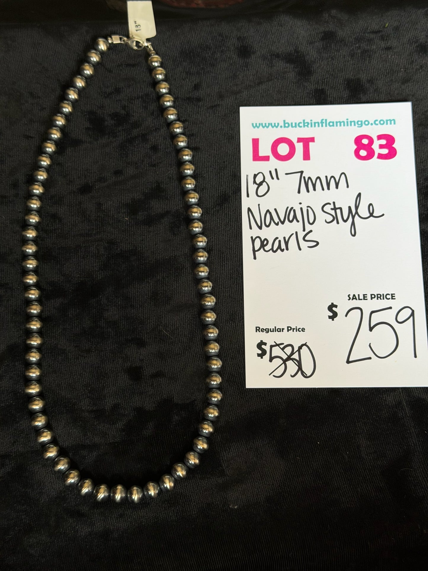 LOT 83 8/30 18” 7mm Navajo Style Pearls