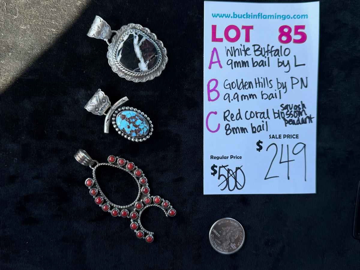LOT 85 A 9/6 White Buffalo 9mm bail by L