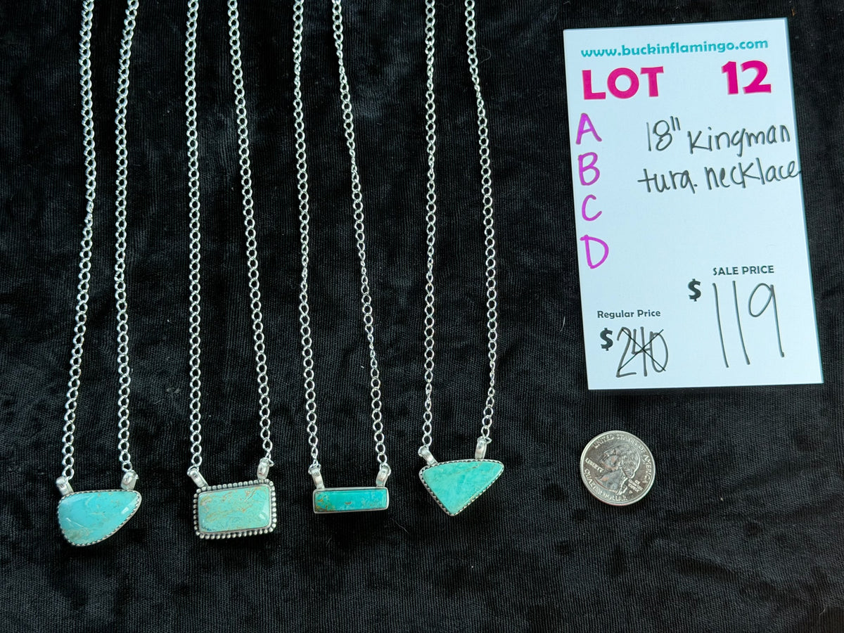 LOT 12 A 9/13 18” Kingman Turquoise Necklace