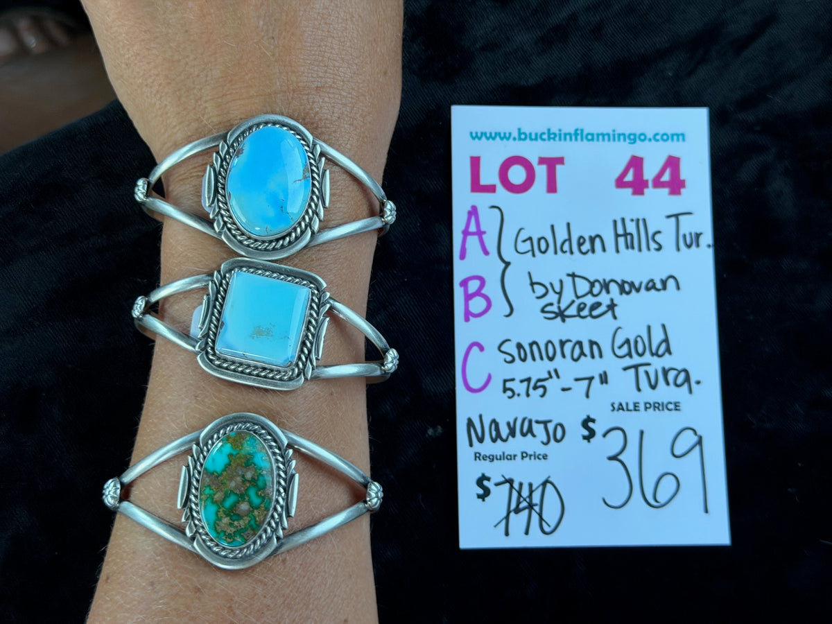 LOT 44 A 9/13 Golden Hills Turqouise by Donovan Skeet, Navajo