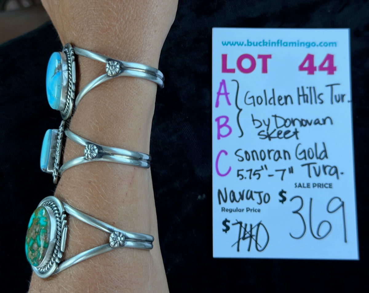 LOT 44 A 9/13 Golden Hills Turqouise by Donovan Skeet, Navajo