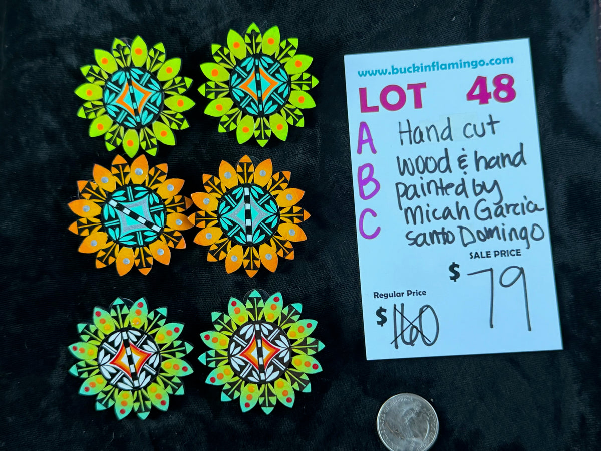 LOT 48 B 9/13 Hand Cut Wood & Hand Painted by Micah Garcia, Santo Domingo