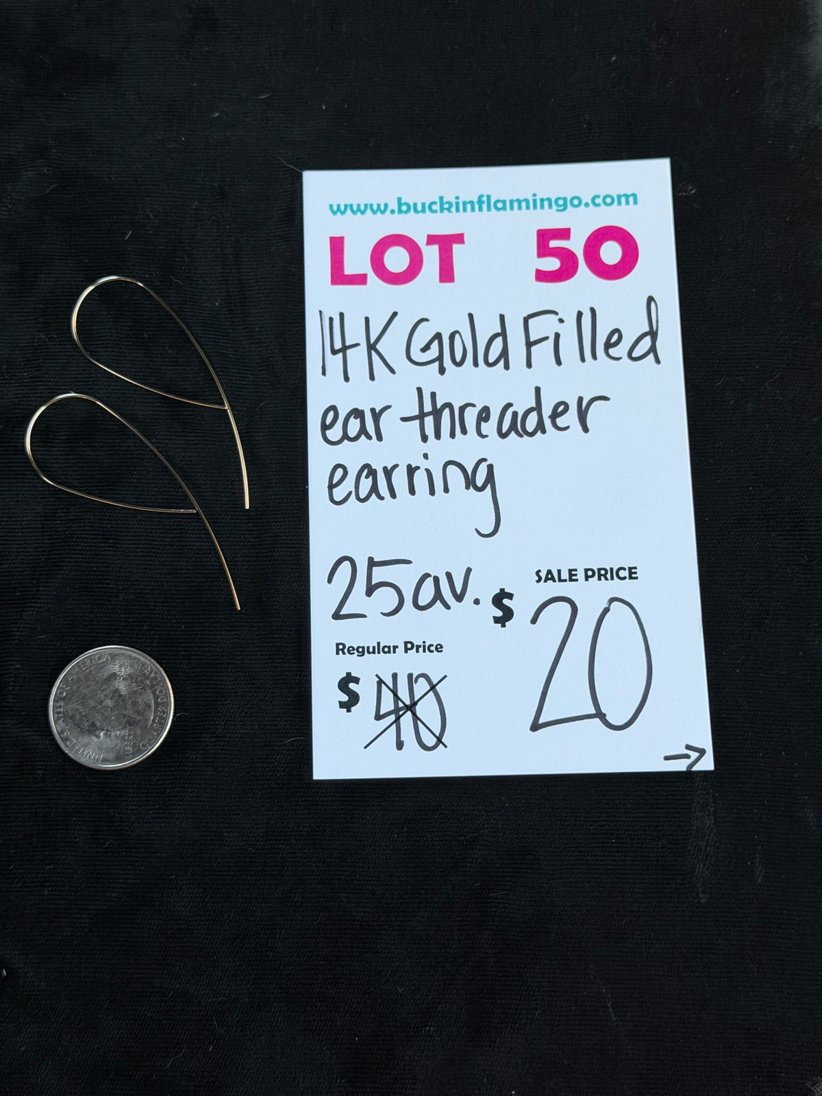 LOT 50 9/13 14K Gold Filled Ear Threader Earring