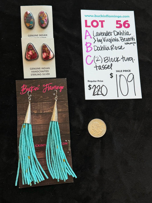 LOT 56 C 9/13 Block Turquoise Tassel