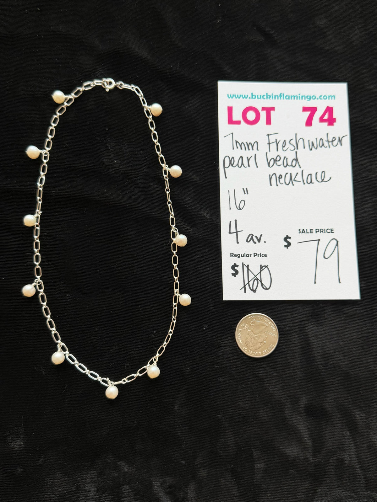 LOT 74 9/13 7mm Freshwater Pearl Bed Necklace