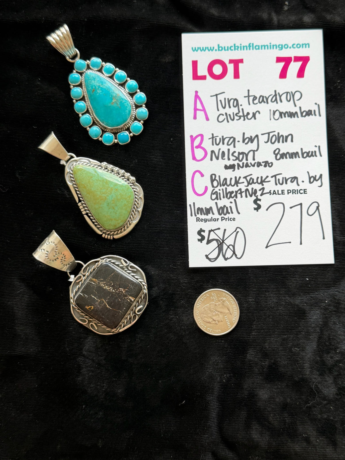 LOT 77 A 9/13 Turquoise Teardrop 10mm Bail