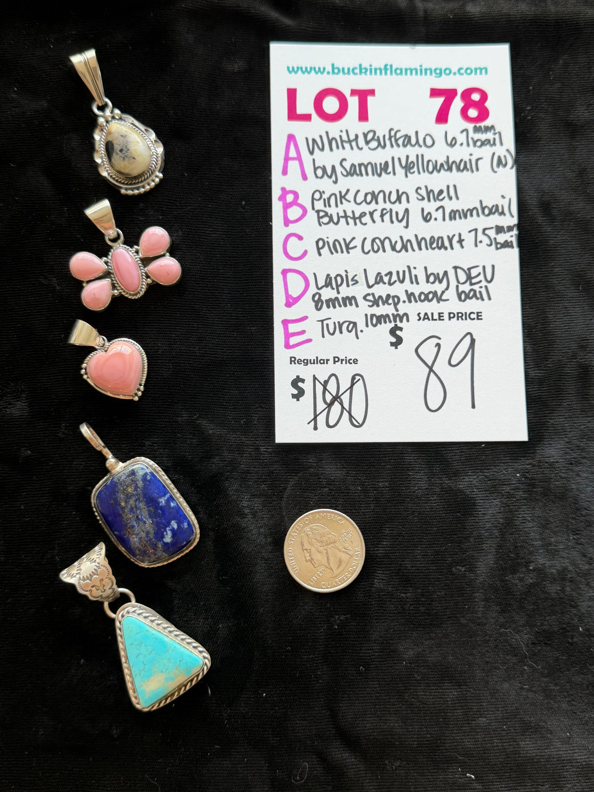 LOT 78 E 9/13 Turquoise 10mm Bail