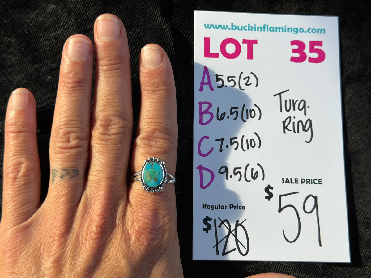 LOT 35 D 9/20 9.5 Turquoise Ring