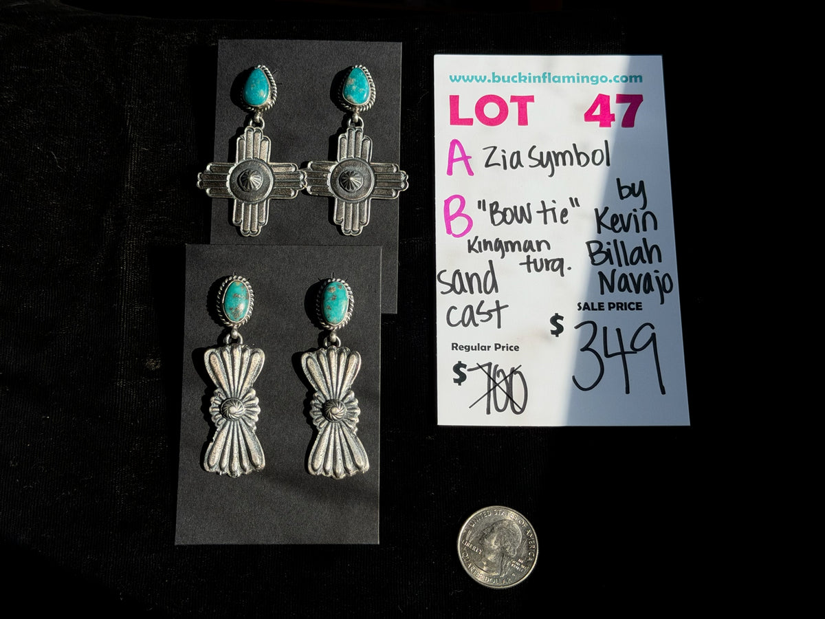 LOT 47 B 9/20 Zia “Bow Tie” by Kevin Billah, Navajo Sand Cast