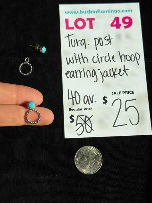 LOT 49 9/20 Turquise Post with Hoop Earring Jacket