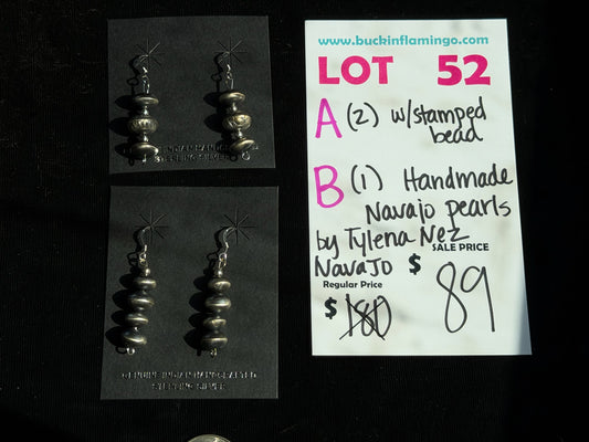 LOT 52 B 9/20 Handmade Navajo Pearls w/ Stamped Beads by Tylena Nez, Navajo
