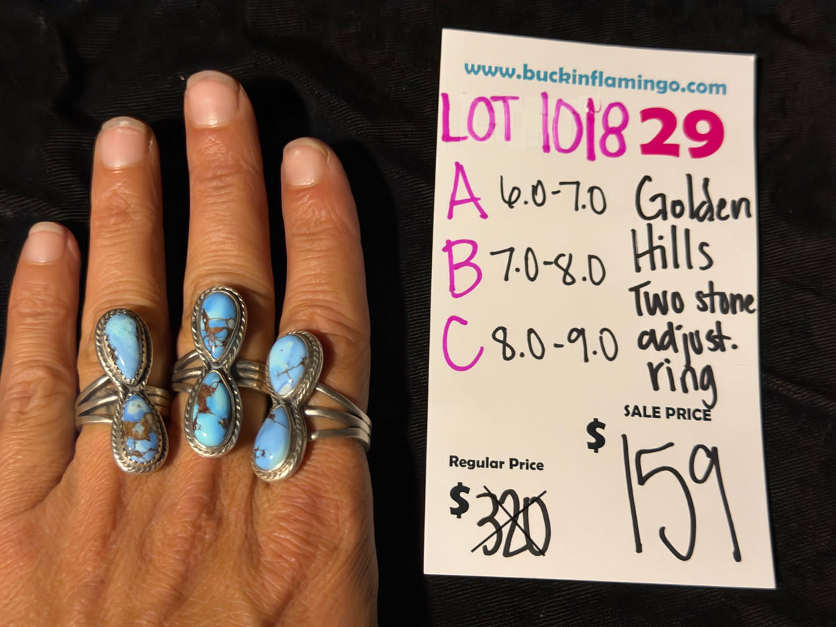LOT 29 A 10/18 6.0-7.0 Golden Hills Two Stone Adjustable Ring