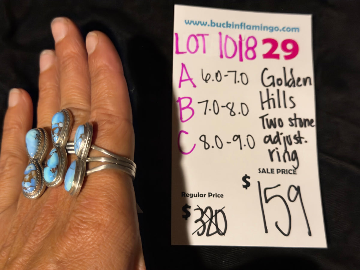 LOT 29 A 10/18 6.0-7.0 Golden Hills Two Stone Adjustable Ring