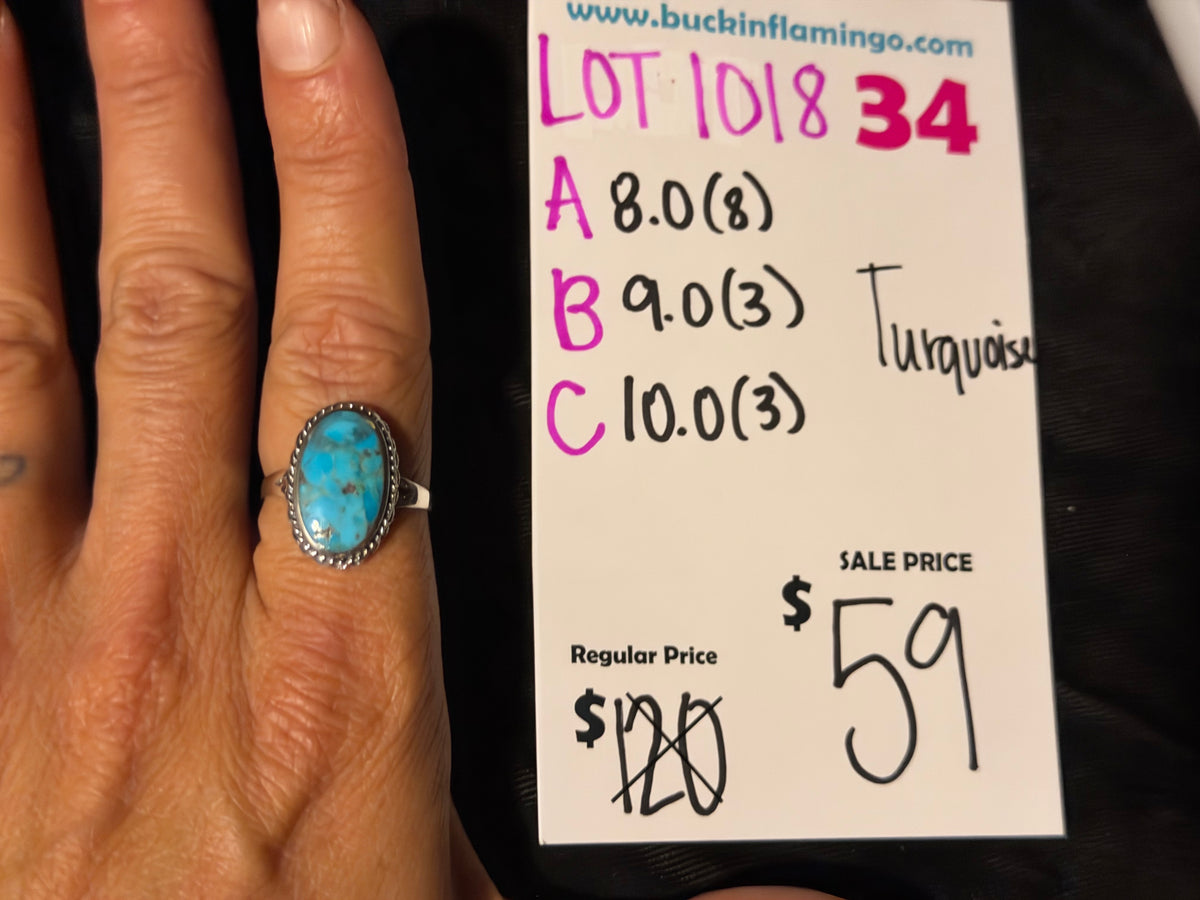 LOT 34 A 10/18 8.0 Turquoise Ring