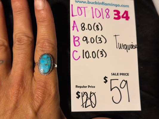LOT 34 A 10/18 8.0 Turquoise Ring