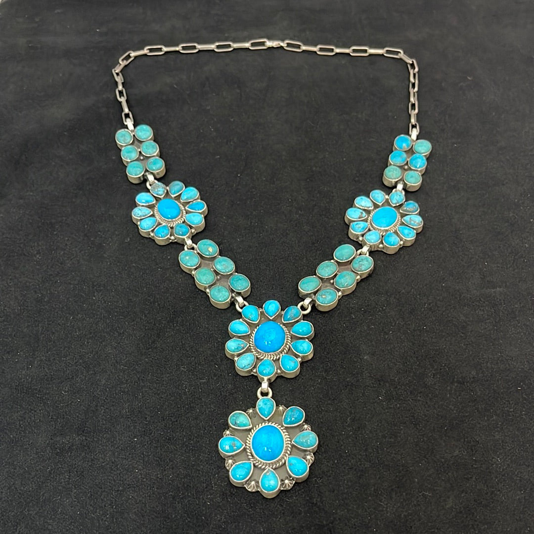Sleeping Beauty & Kingman Turquoise 22" Necklace