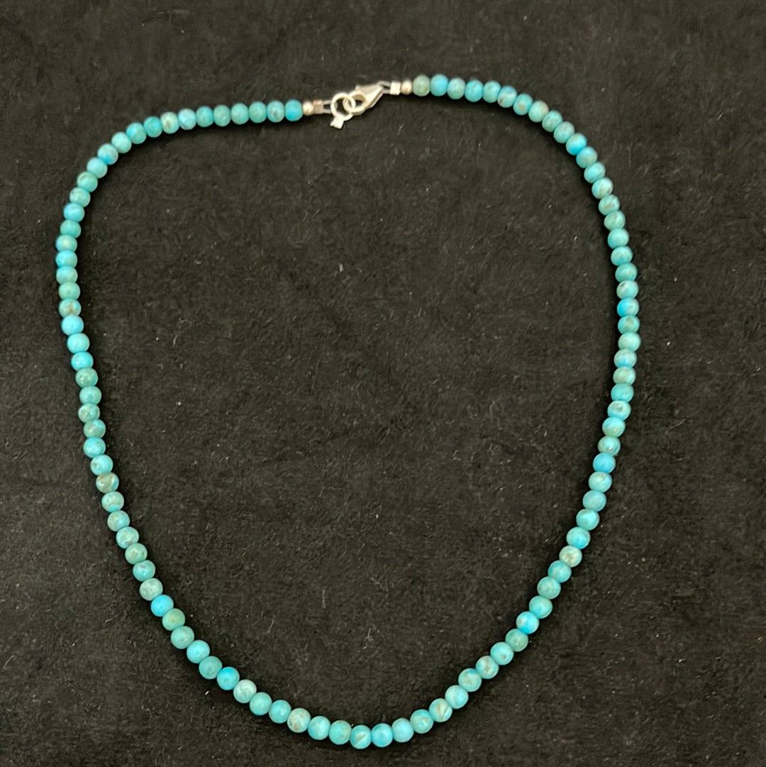 16" Necklace with 4mm Turquoise