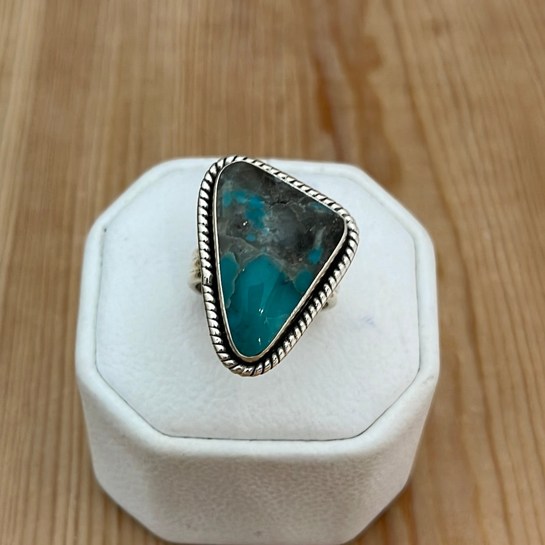 6.5 - Kingman Turquoise Triangle Ring