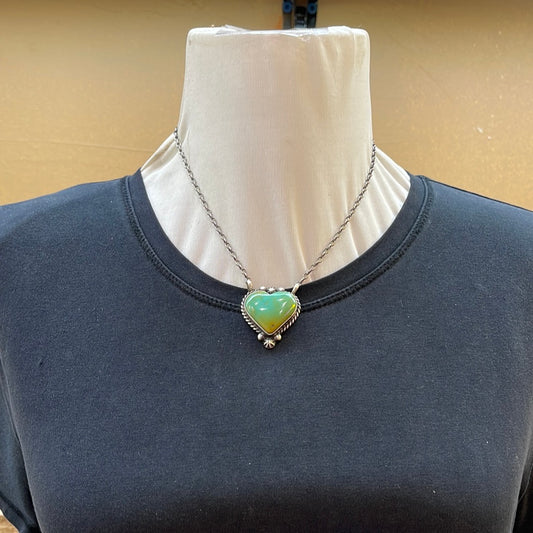 Kingman Turquoise Heart 16" Necklace