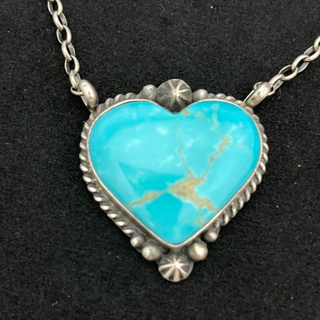 Kingman Turquoise Heart 16" Necklace