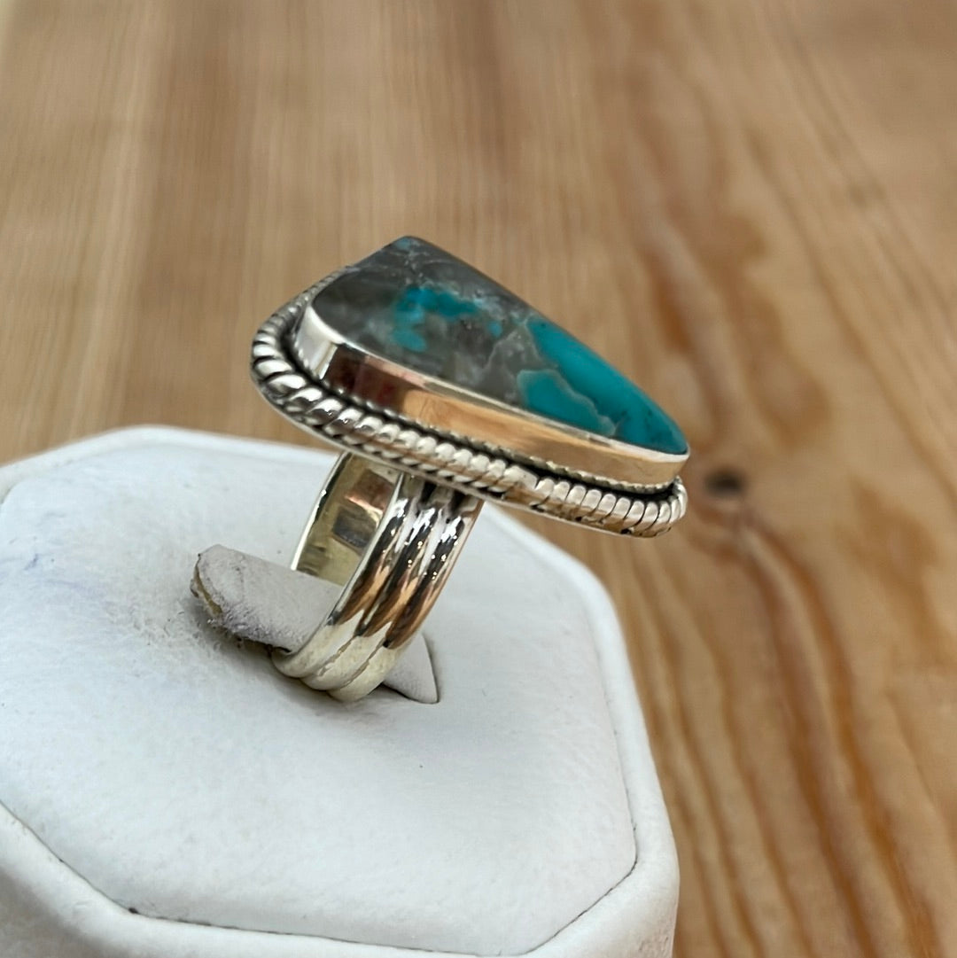 6.5 - Kingman Turquoise Triangle Ring