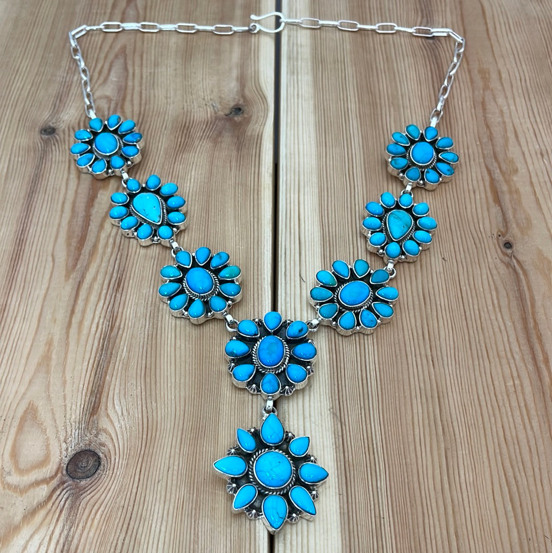 Sleeping Beauty Turquoise Lariat 26" Necklace