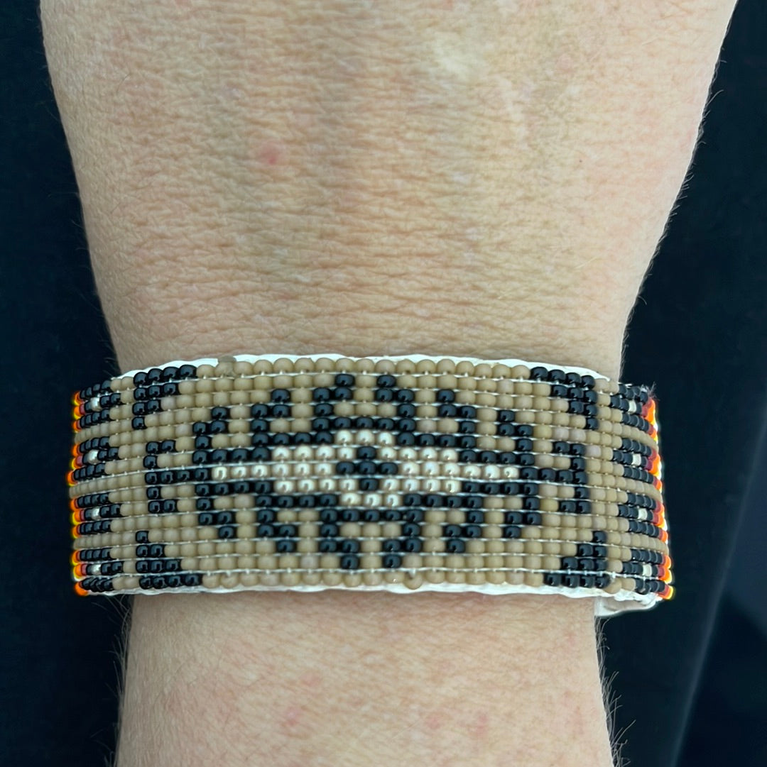 Light Brown Seed Bead Flexible 1” Bracelet