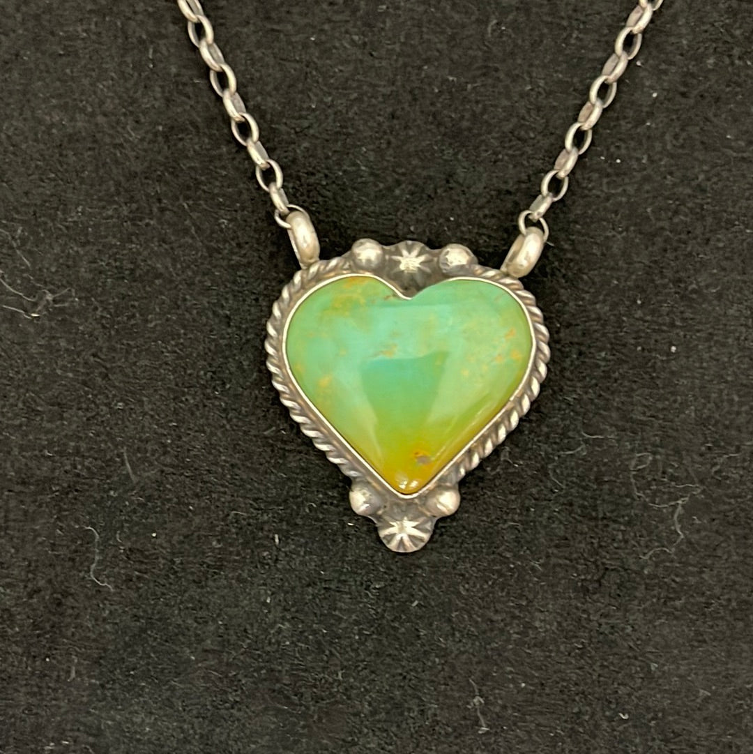 Kingman Turquoise Heart 16" Necklace